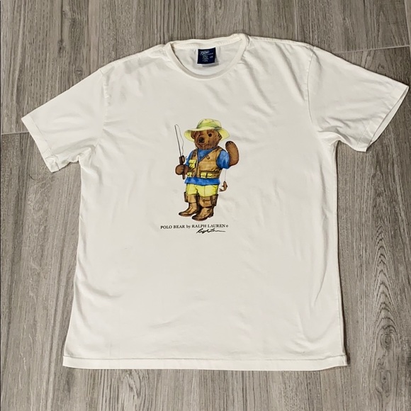 polo bear fishing t shirt